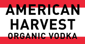AHV Primary 2C Logo (1) American Harvest Organic Vodka wordmark in bold black text on a red and white striped background