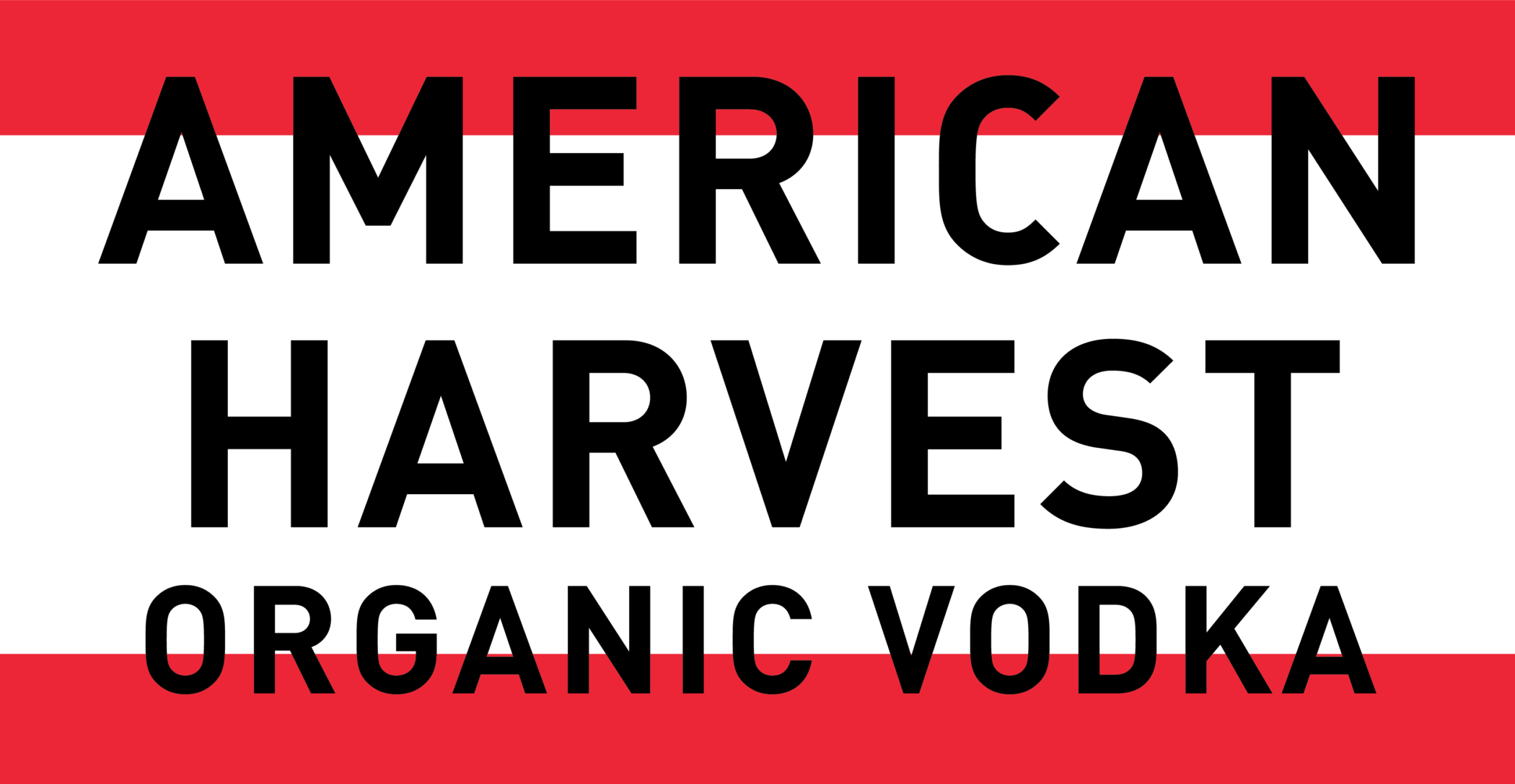 American Harvest Organic Vodka wordmark between two red bars