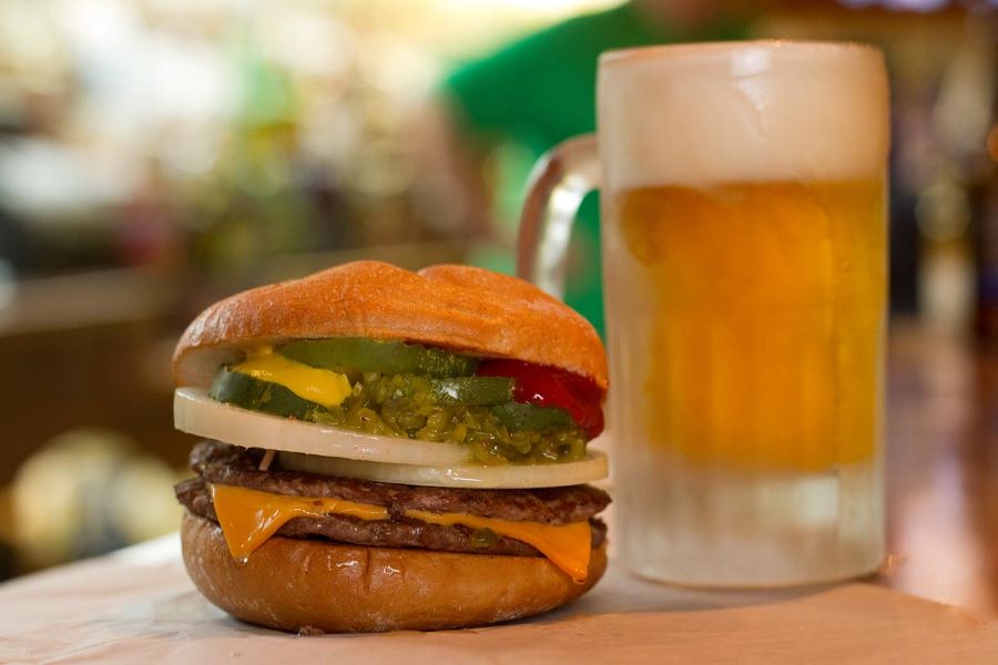 Burger and Beer at Billy Goat Tavern.