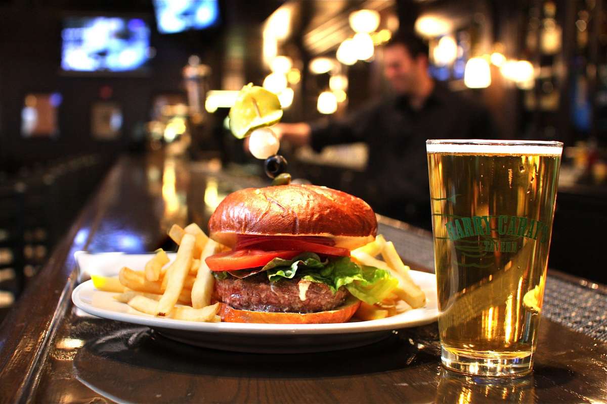 Harry Caray's Tavern - Burger and drink