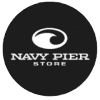 Navy Pier Store logo featuring a circular wave design on a dark background