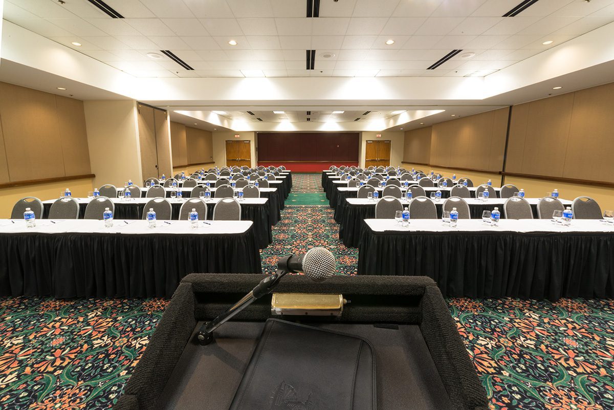 View Of A Large Meeting Room From Behind The Podium