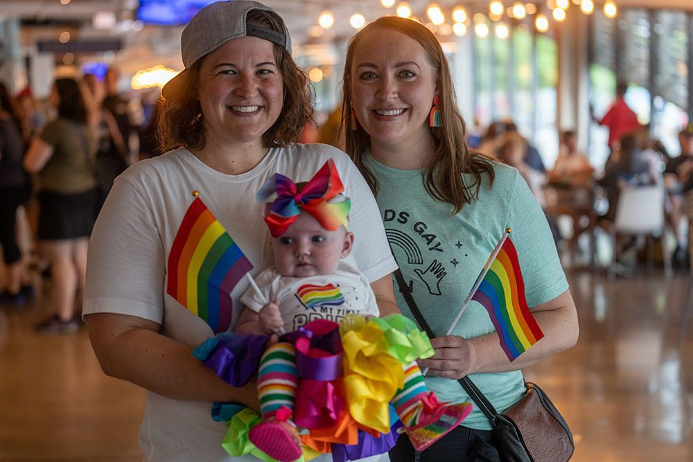Couple with Baby at Navy Pier Pride Celebration