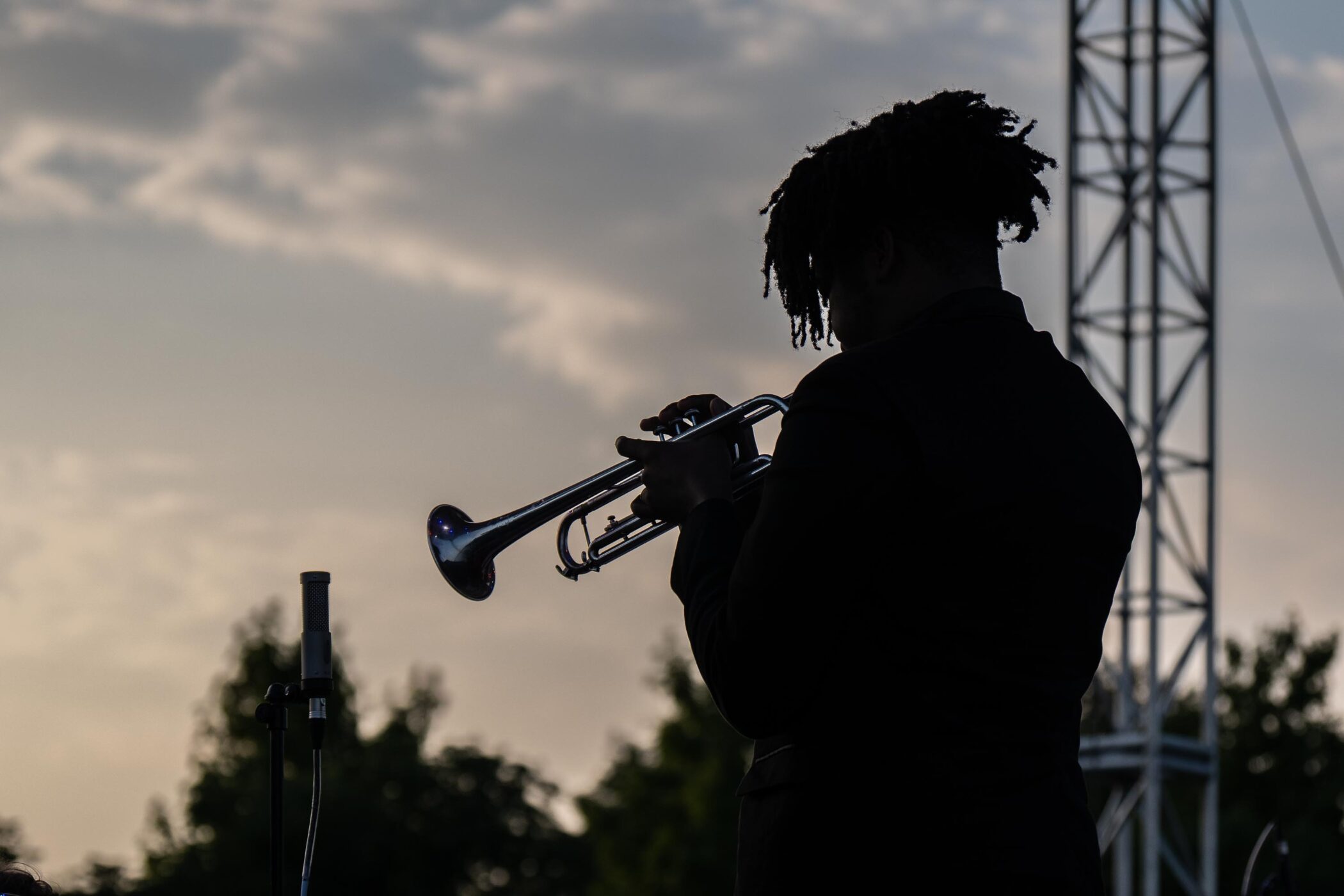 Trumpet Player at Sunset at Navy Pier Skyline Sessions