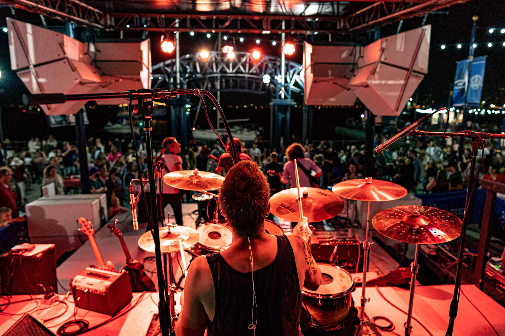 View from Drums on Stage at Live on the Lake at Navy Pier