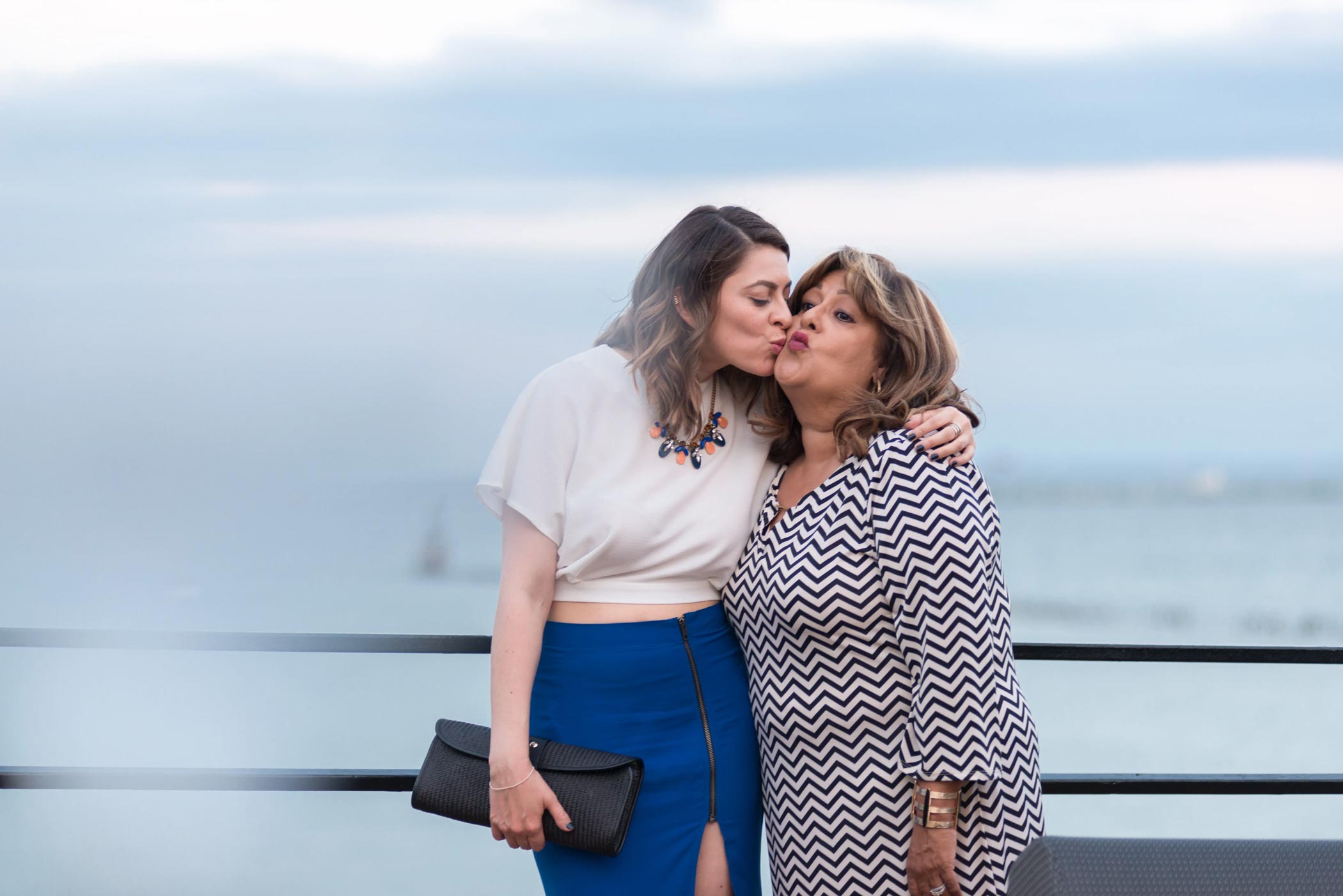 Women Making Kissing Faces at Easter Premier Brunch Cruise at Navy Pier