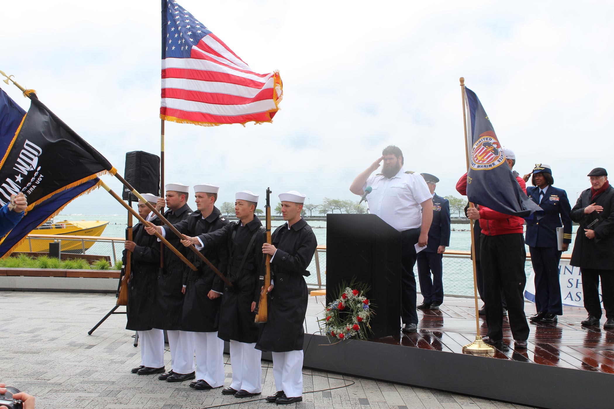 Ceremony with Officers at Blessing of the Fleet at Navy Pier