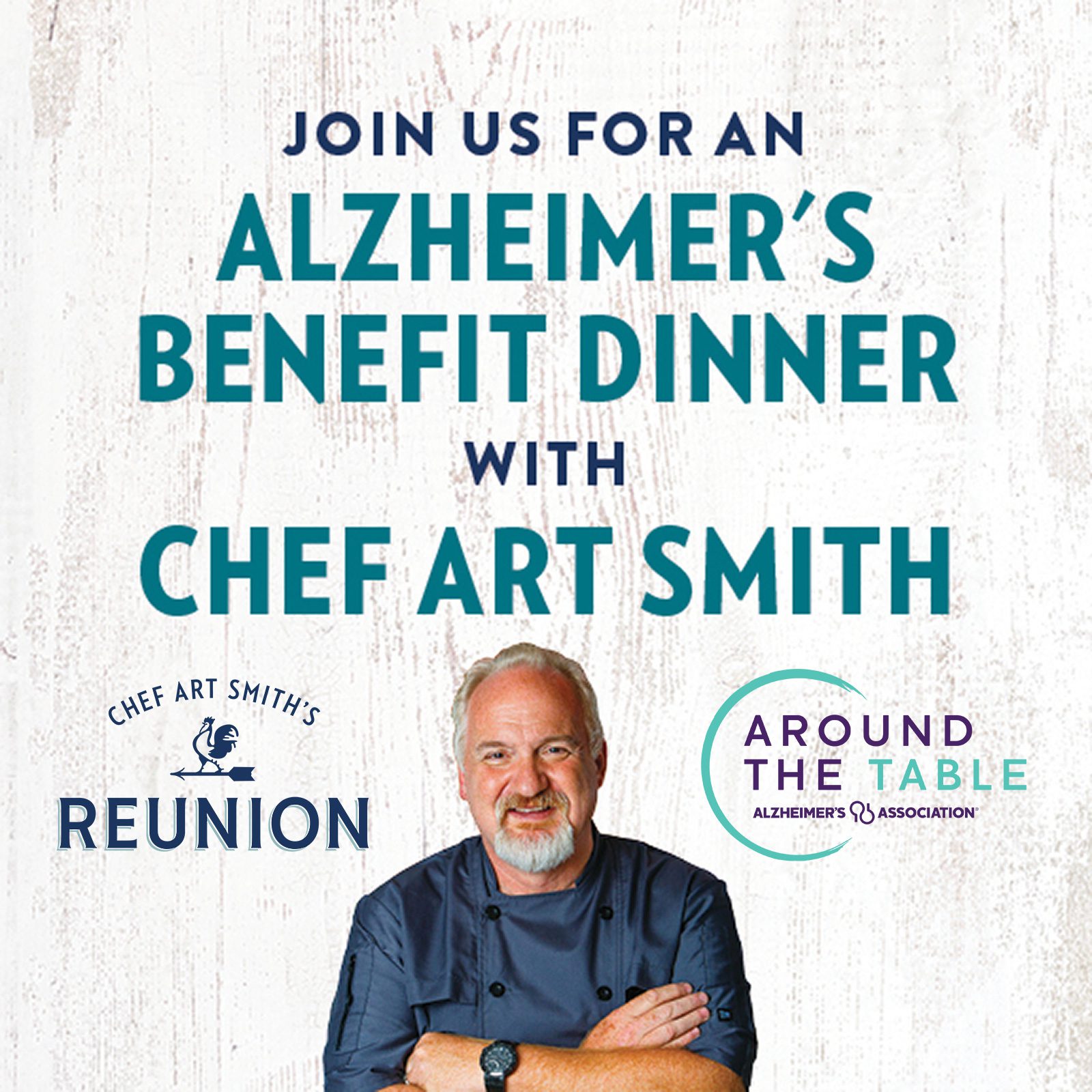 Poster for Alzheimer’s Benefit with Chef Art Smith at Navy Pier