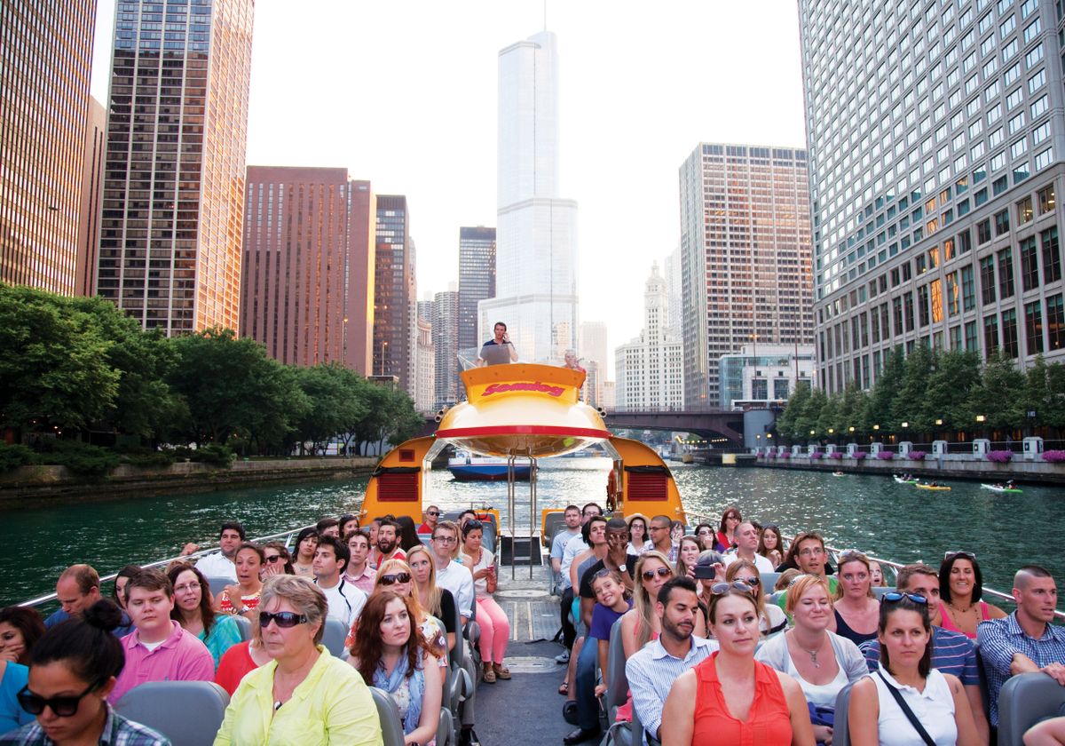 Tour Group Aboard Seadog Cruises Boat From Navy Pier
