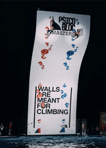 People Climbing Wall at Night for The North Face Climb Festival at Navy Pier