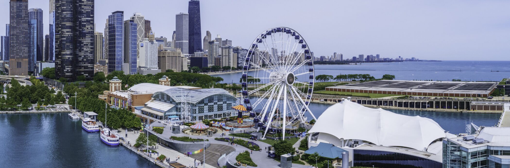 Aerial View of Navy Pier During the Day