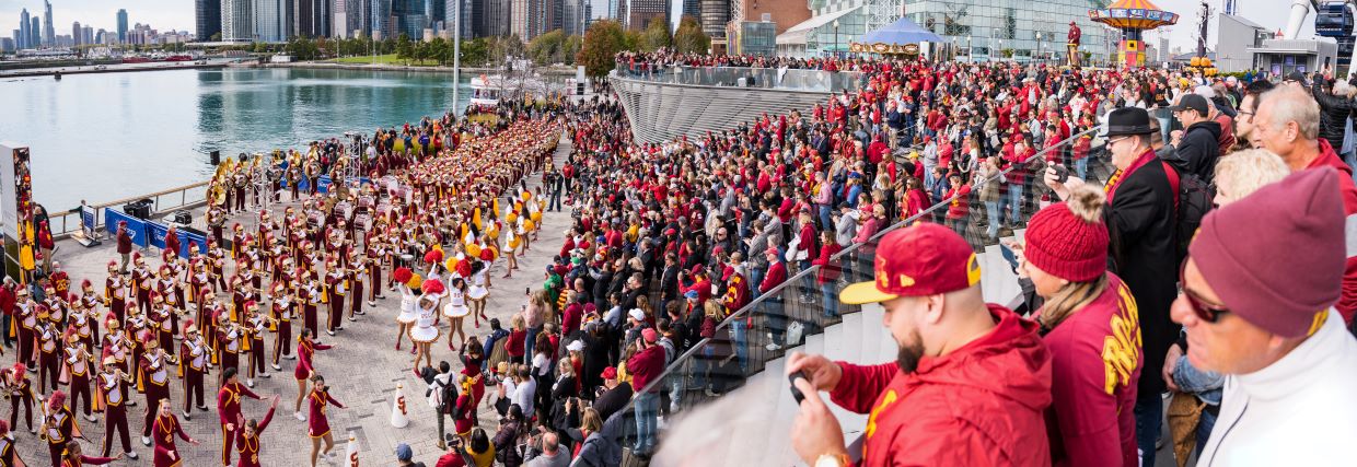 USC Trojans Marching Band Perform at Navy Pier