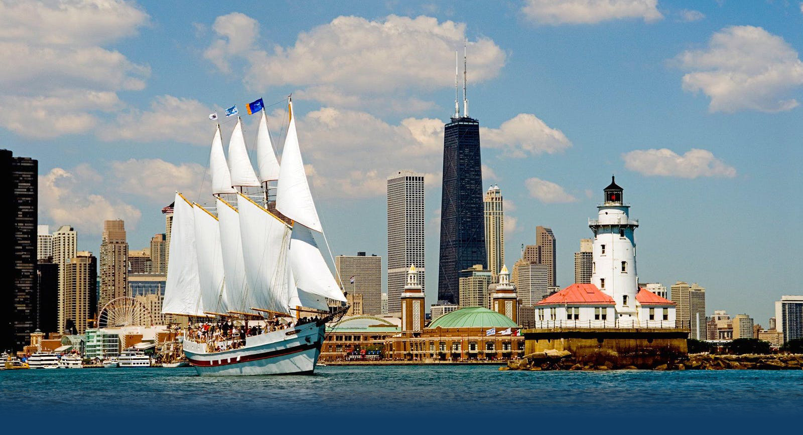 Tall Ship Windy Memorial Day Skyline Page Background