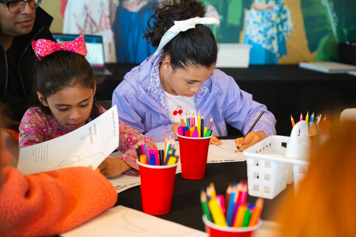 Kids Drawing on Spring Break at Navy Pier Chicago