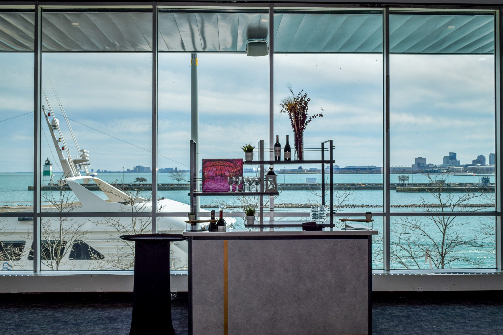 Navy Pier Chicago private event bar overlooking Lake Michigan