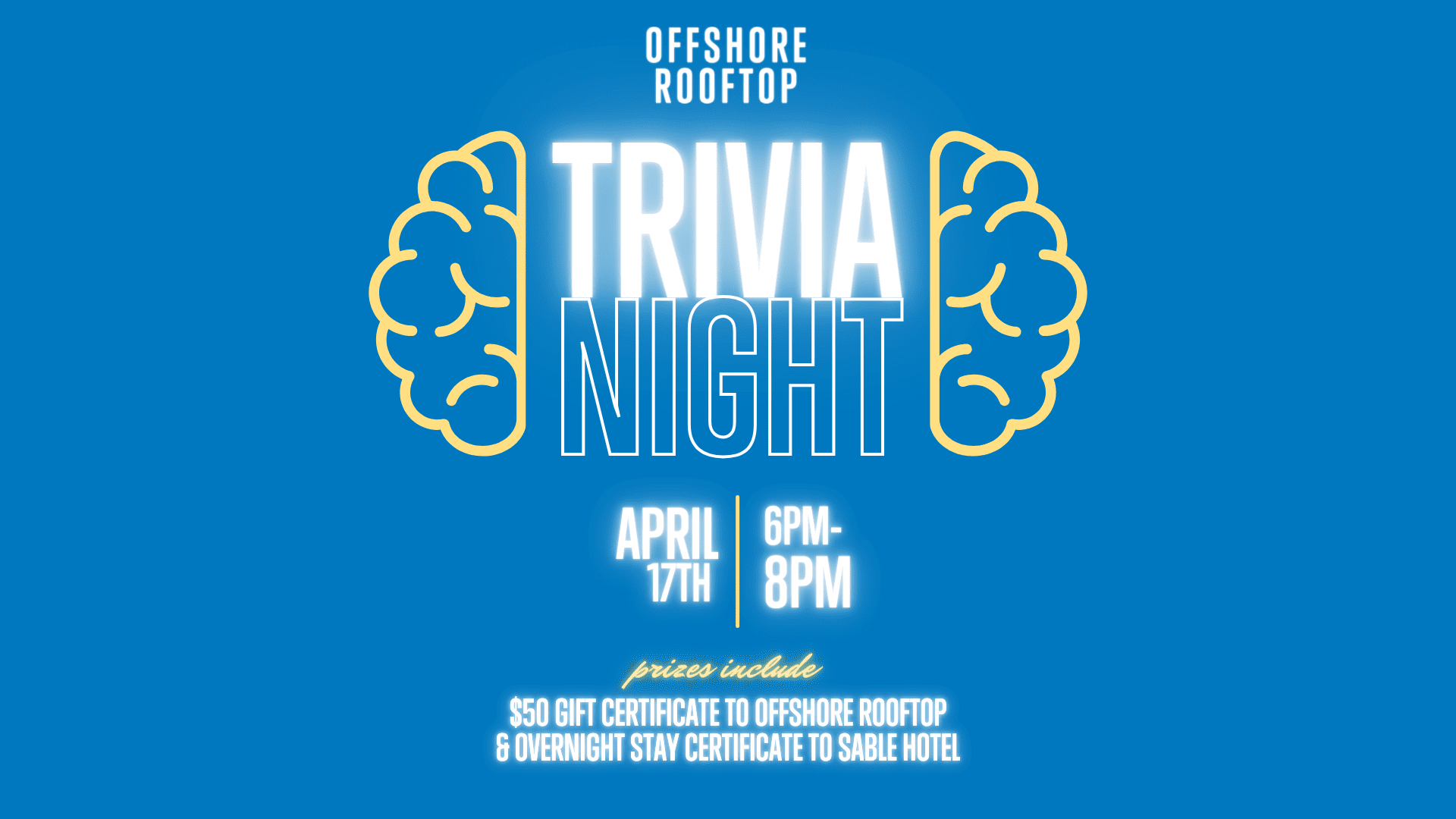 Navy Pier Offshore Rooftop Trivia Night April 17th
