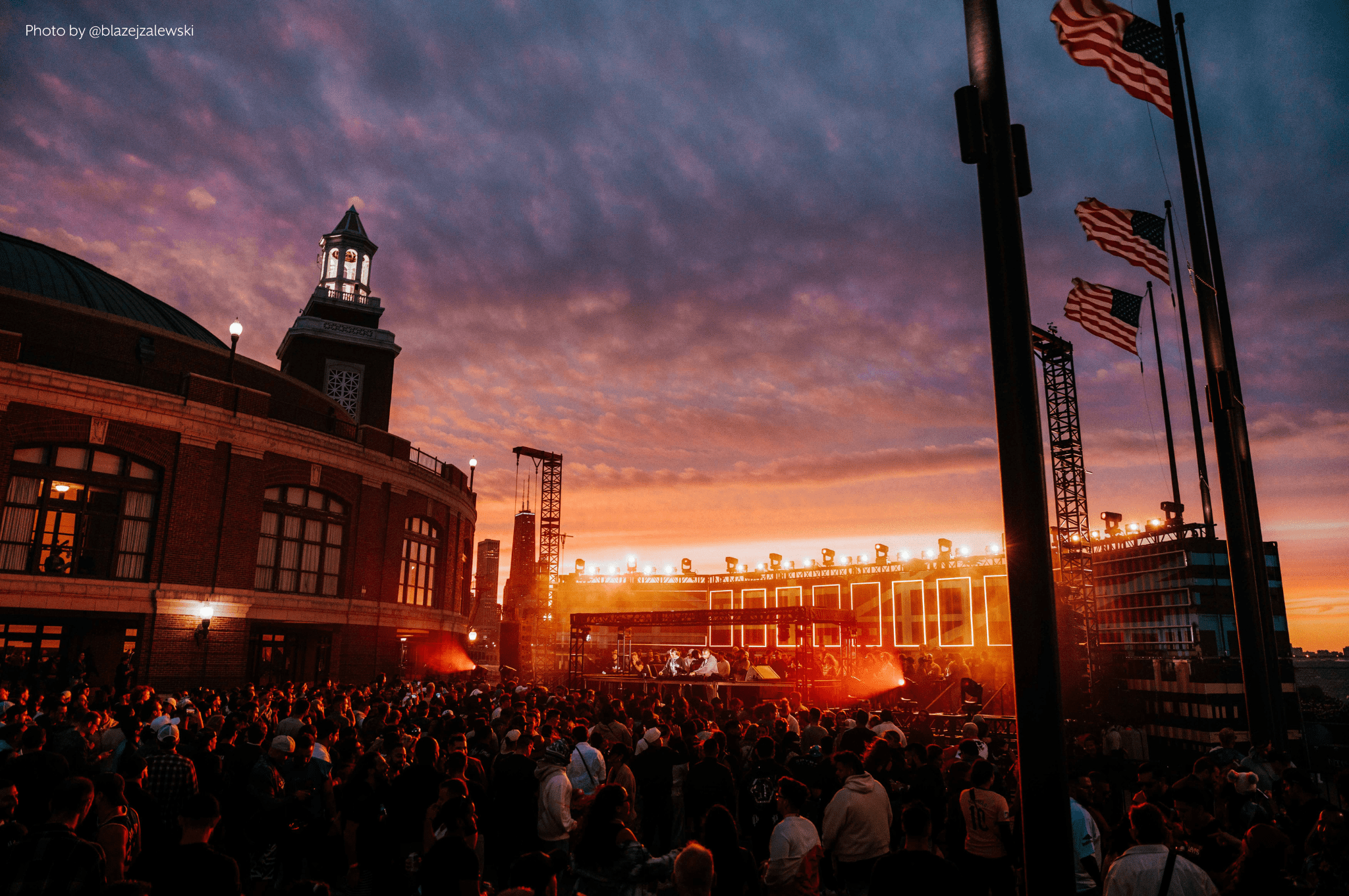 Navy Pier outdoor concert sunset atmosphere