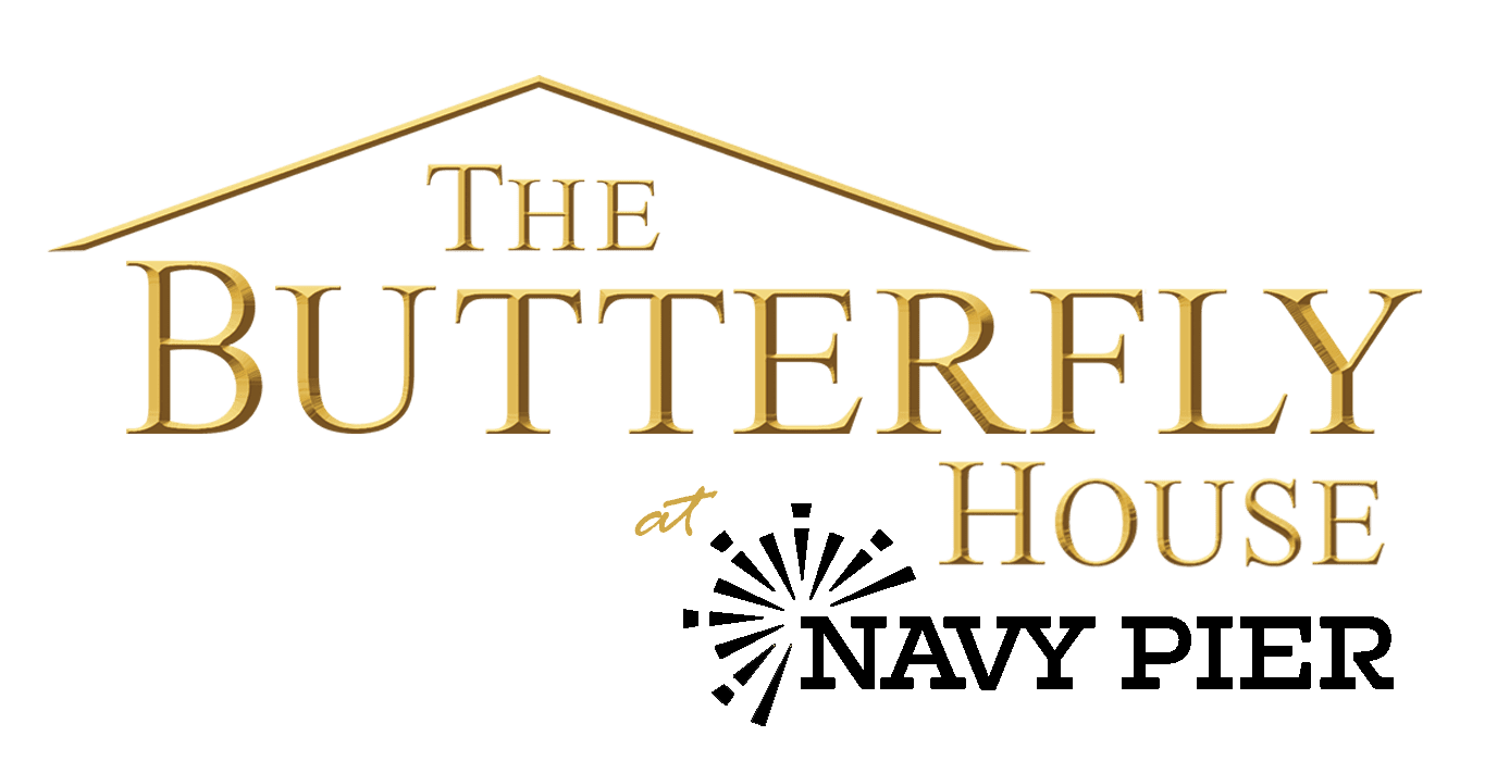 The Butterfly House logo at Navy Pier, a Chicago attraction.