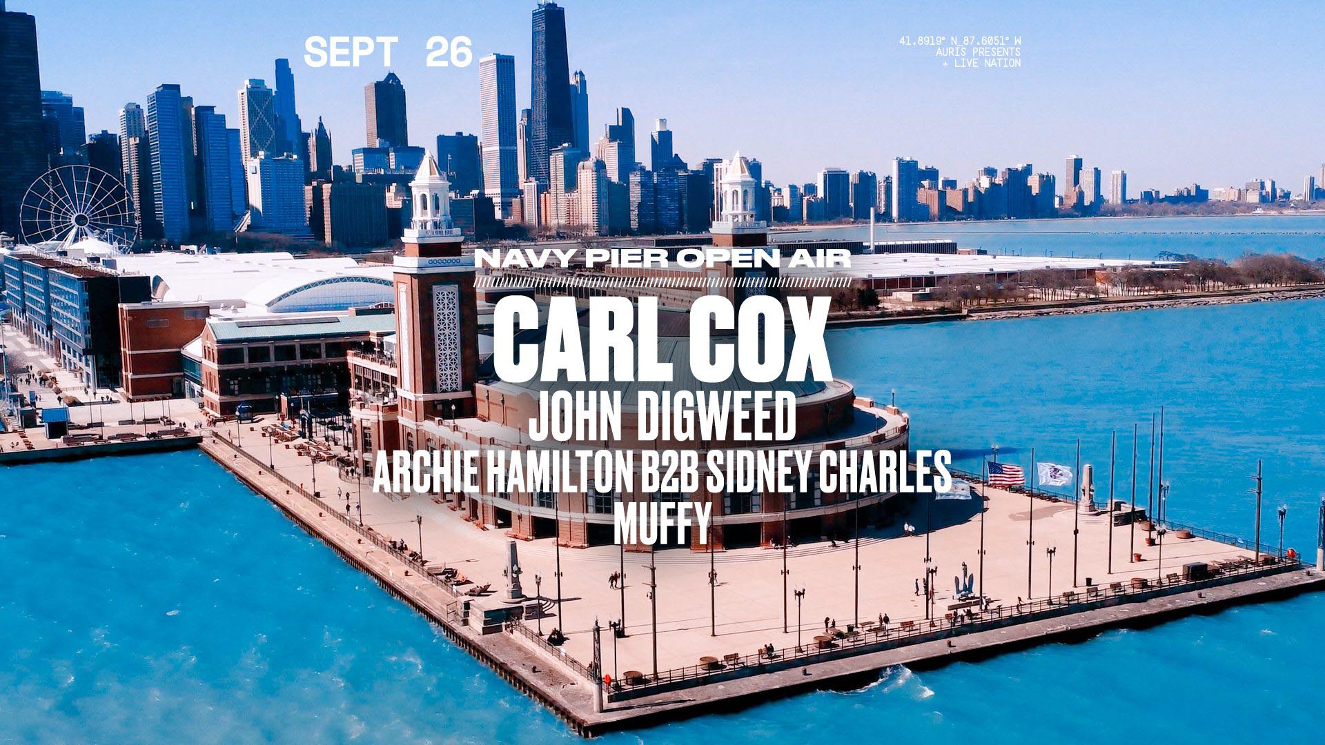 Carl Cox performing at Navy Pier Open Air event in Chicago, September 26.