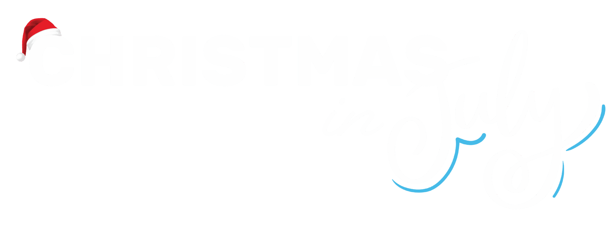 Christmas in July logo with Santa hat at Navy Pier Chicago