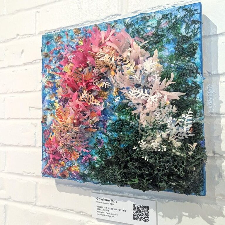 vibrant mixed media artwork by Charlene Moy at Navy Pier