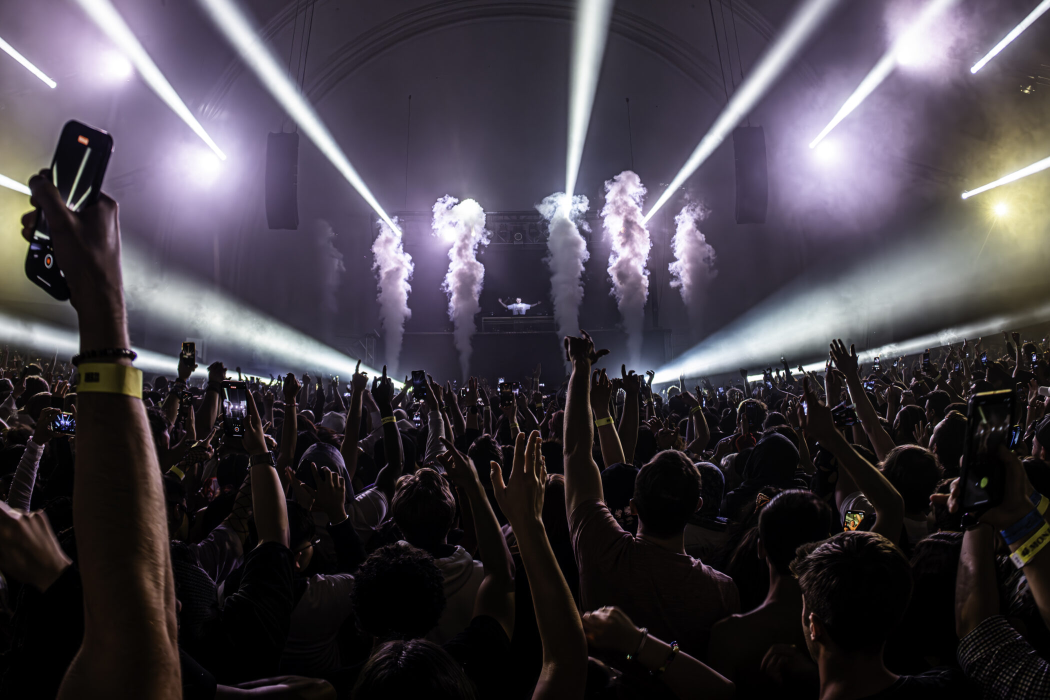 crowd enjoying a live concert at Aon Grand Ballroom, Navy Pier