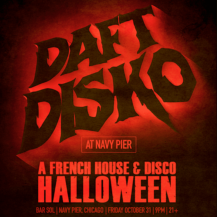 Daft Disko Halloween event poster at Navy Pier, Chicago