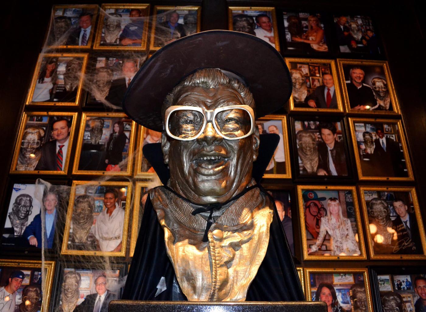 Halloween themed spooky decorations and signage at Scary Caray’s Tavern