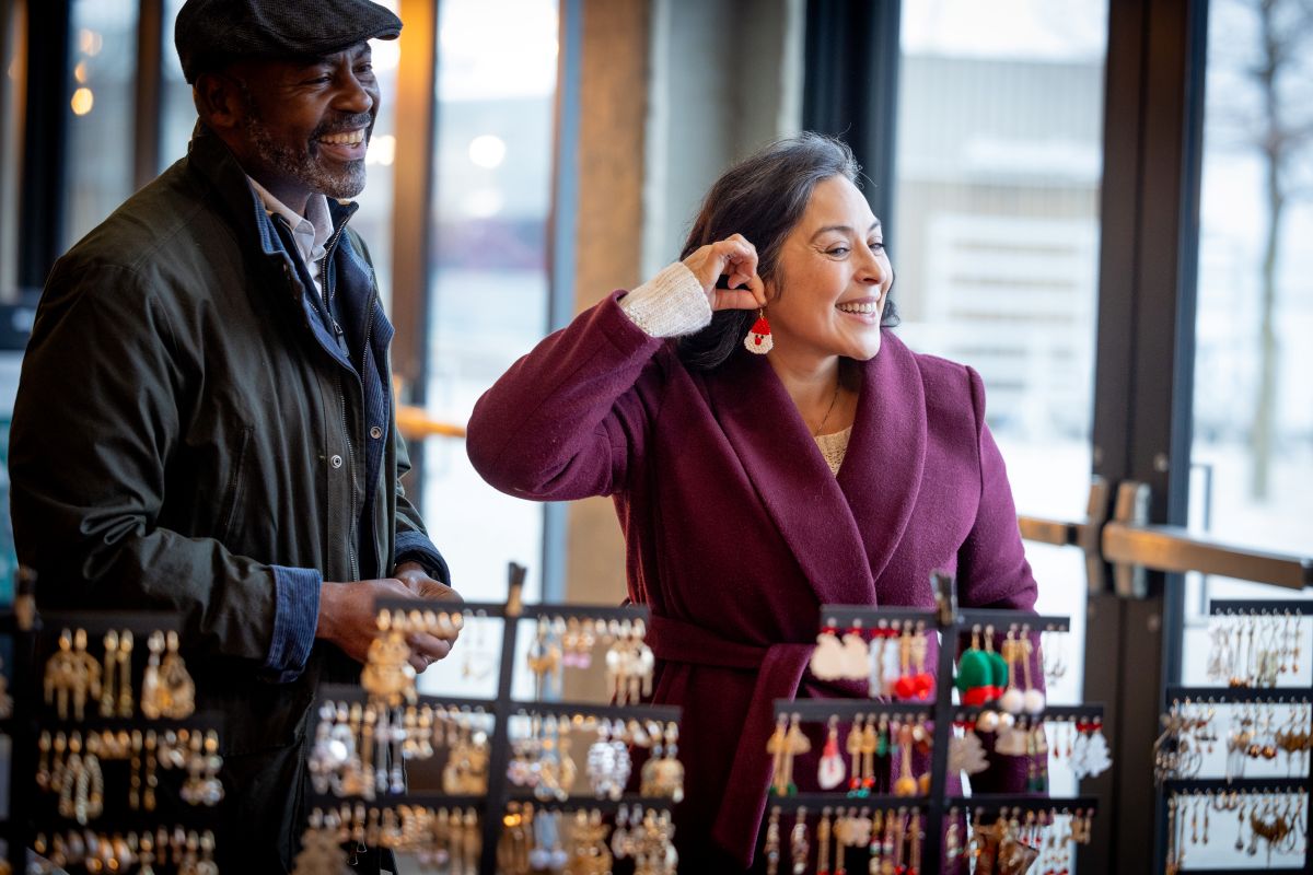 Artisan Market booths at Winter WonderFest on Navy Pier