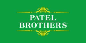 PRIMARY Patel Brothers Stacked Logo (Green BG)