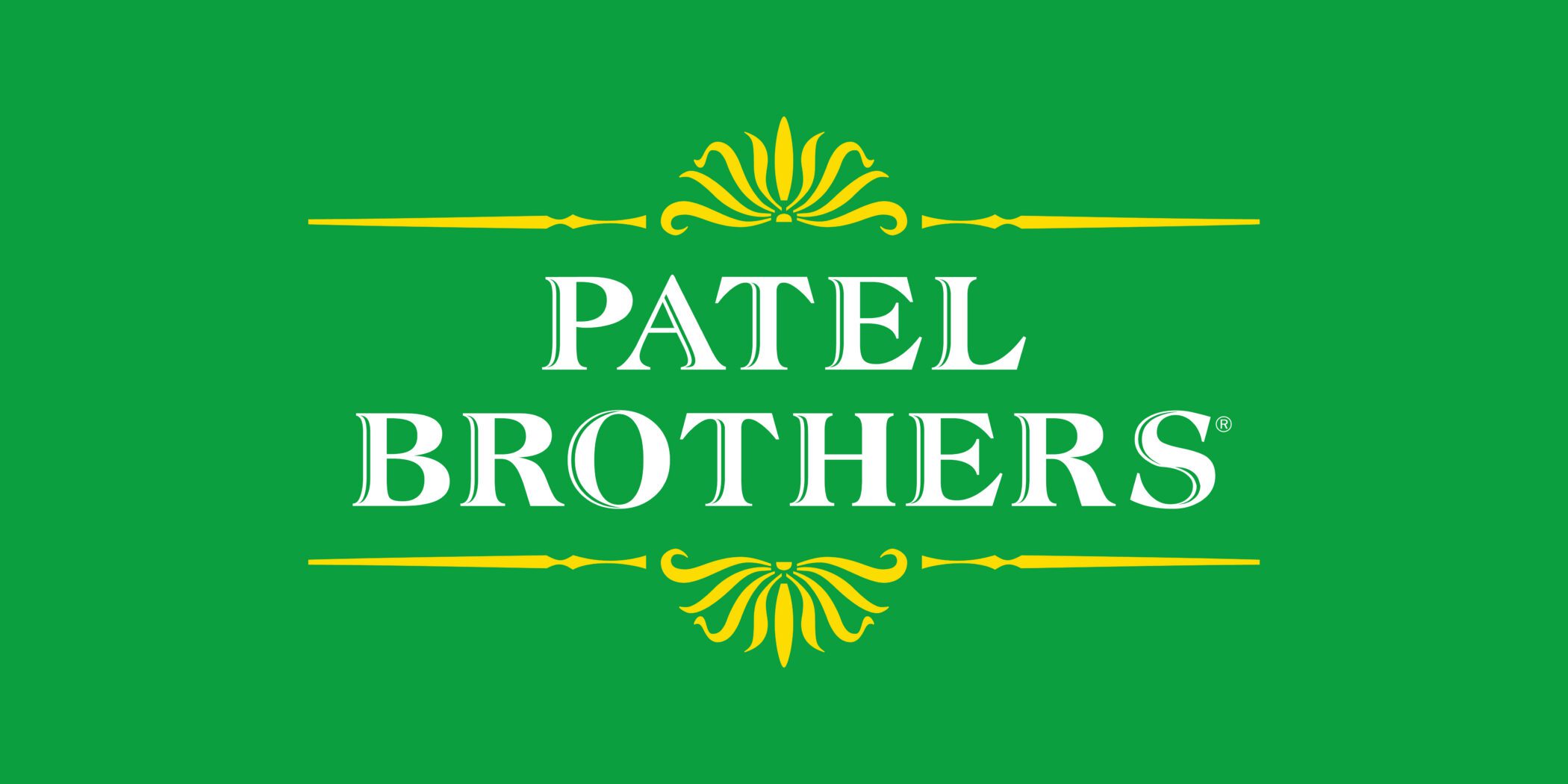PRIMARY Patel Brothers Stacked Logo (Green BG)