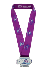The Lakefront Loop 2026 Finisher Medal With Ribbon (1)