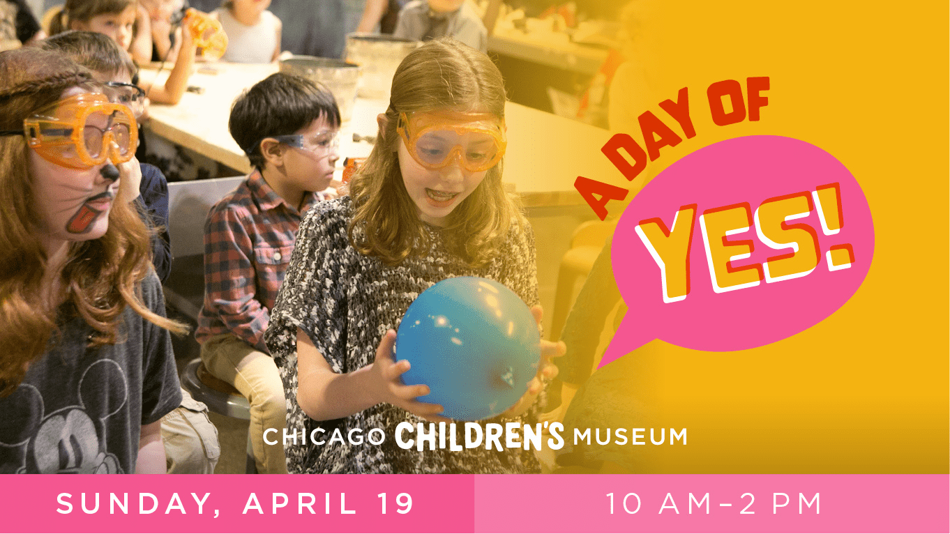 Children playing with colorful balloons at a Chicago Children's Museum event