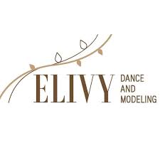 Elivy Dance and Modeling logo in black script on white background