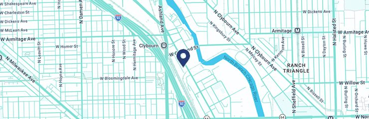 Street map showing W Concord location in Chicago neighborhood