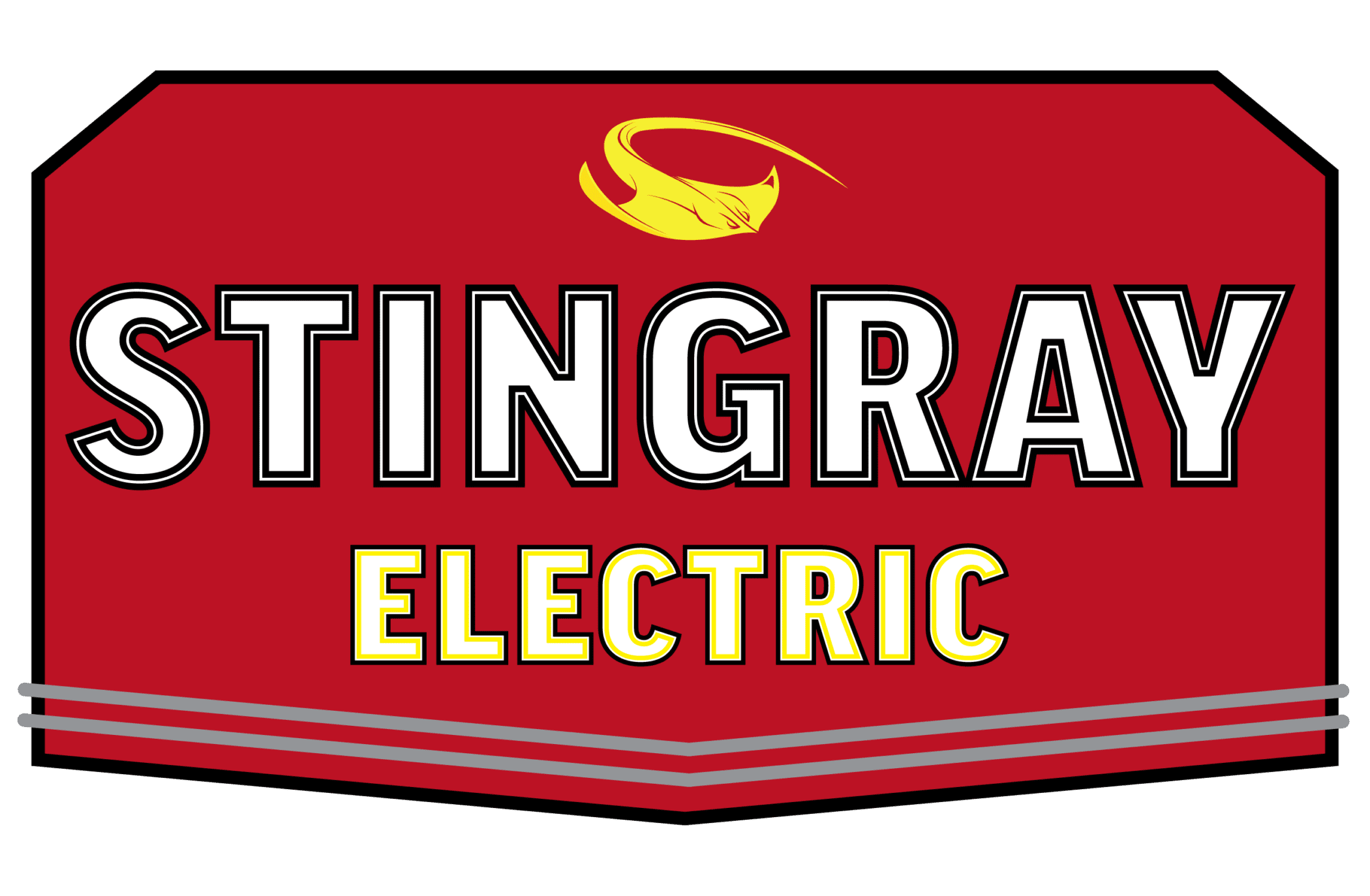 Stingray Electric logo with bold red and black lettering on white background