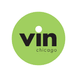 Vin Chicago wine bar logo in white text on a green circular background