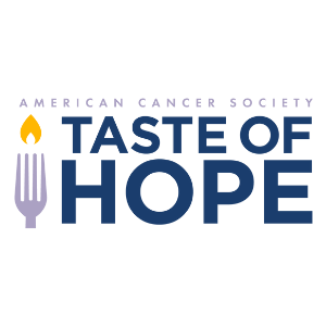 American Cancer Society Taste of Hope event logo with fork and flame icon