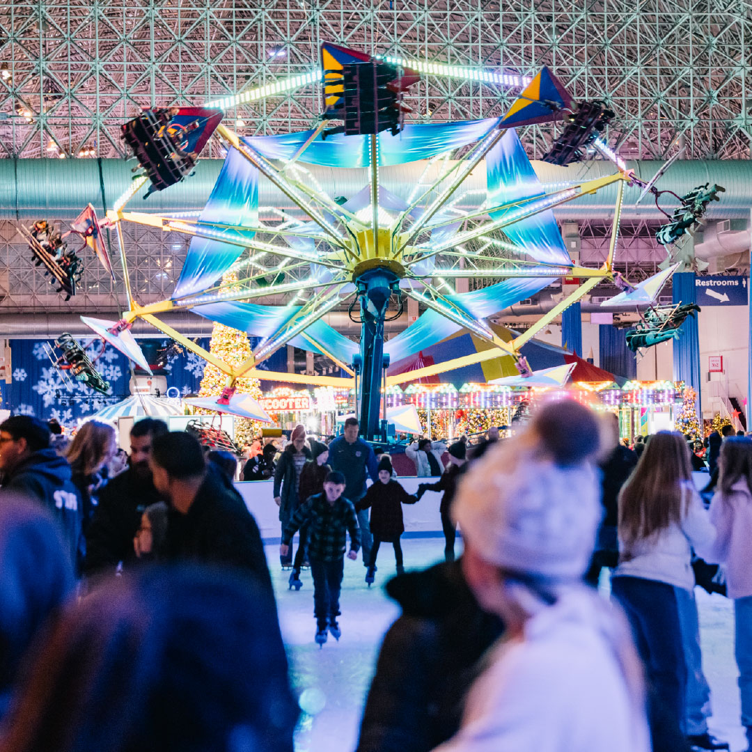 Interior photo of a ride at Navy Pier's Winter Wonderfest
