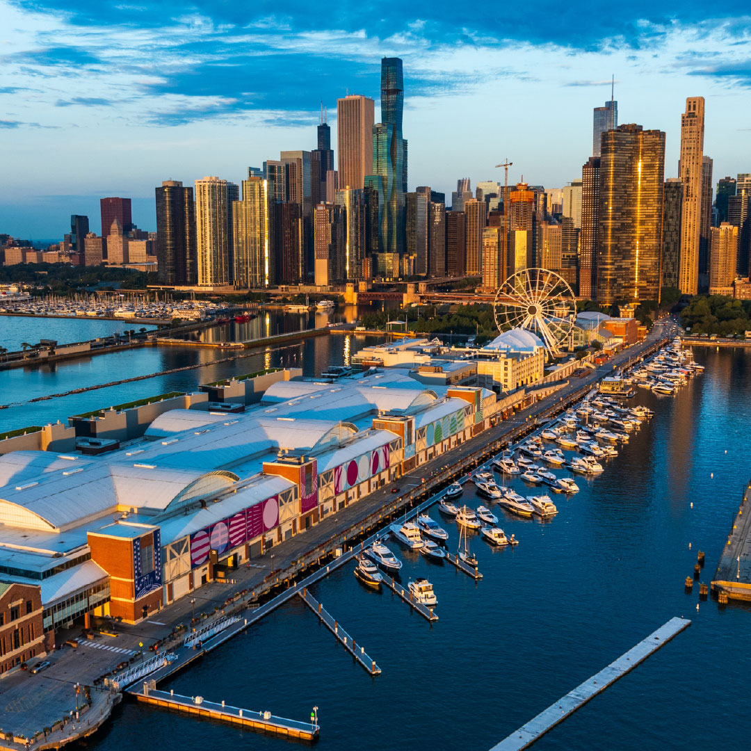 Aerial image of the Marina at Navy Pier