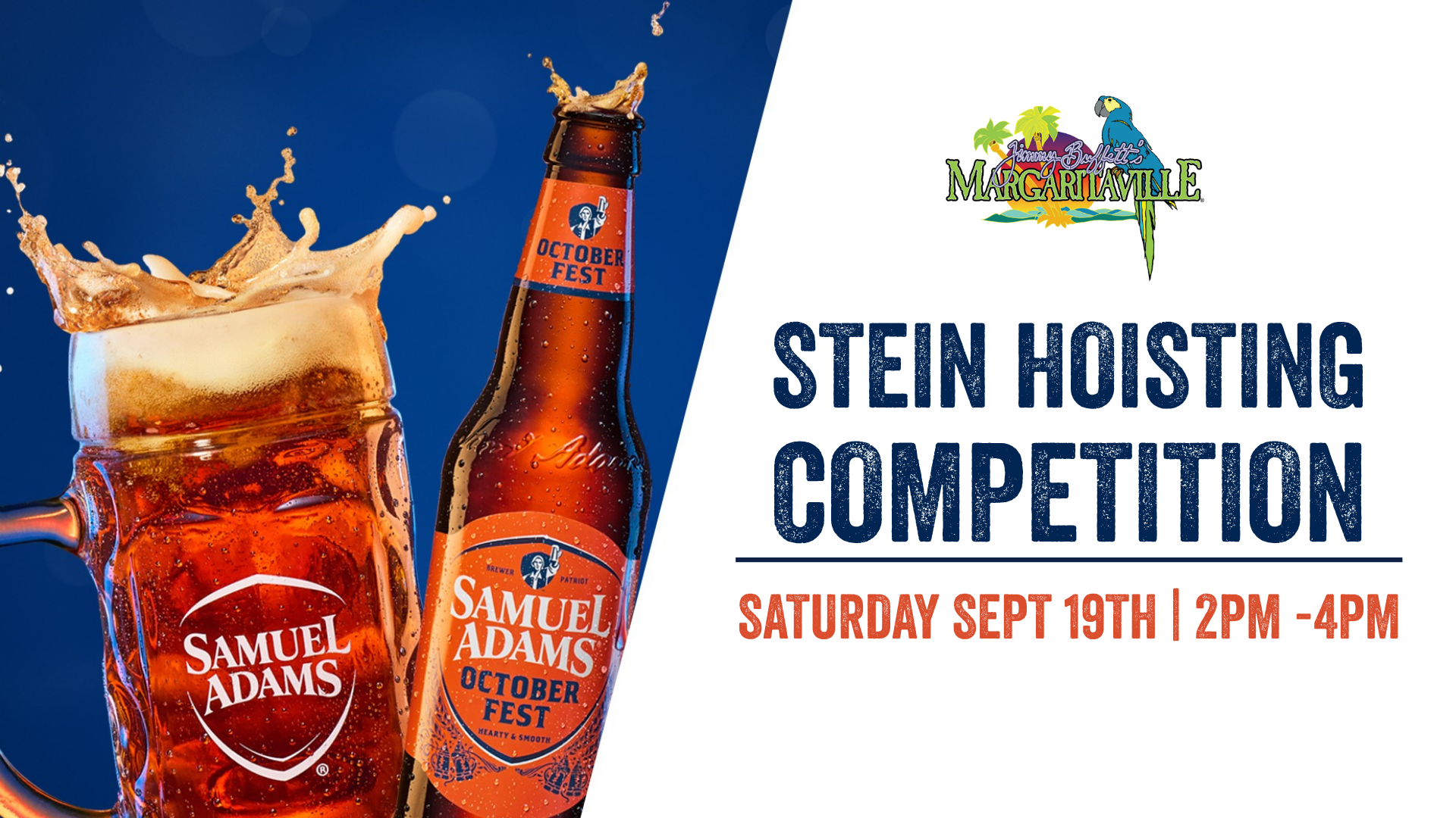 Samuel Adams Stein Hoisting Competition banner for Saturday, September 19
